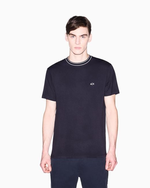 ARMANI EXCHANGE Blue Slim Fit T-Shirt for men