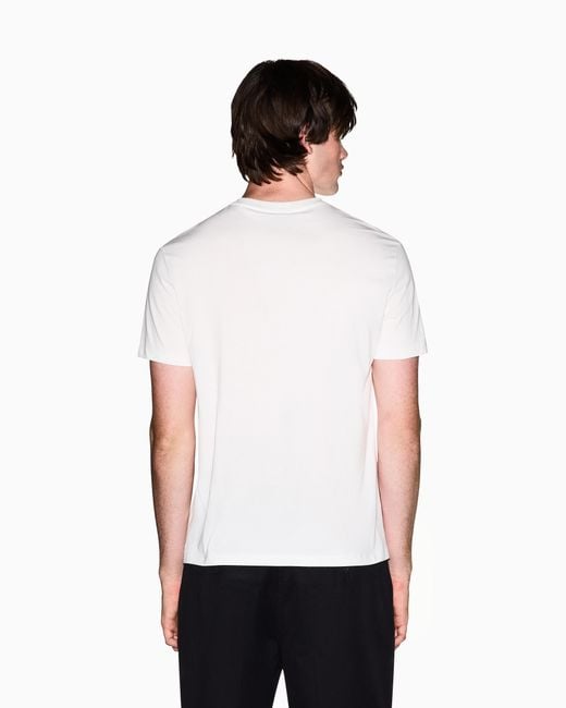 ARMANI EXCHANGE White Classic Slim Fit Cotton Jersey T-Shirt for men