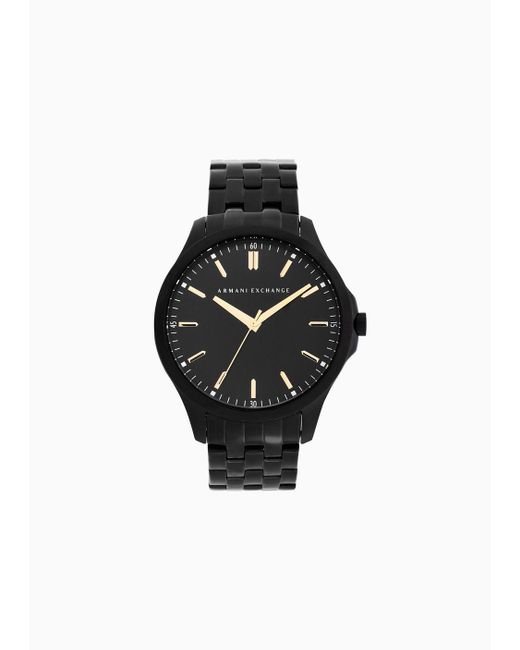 Armani Exchange Black Steel Strap Watches for men