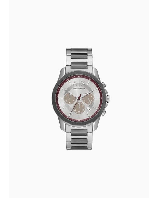 Armani Exchange Chronograph Two tone Stainless Steel Watch in
