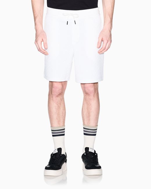 ARMANI EXCHANGE White Bermuda Jacquard Stretch Modern Comfort for men