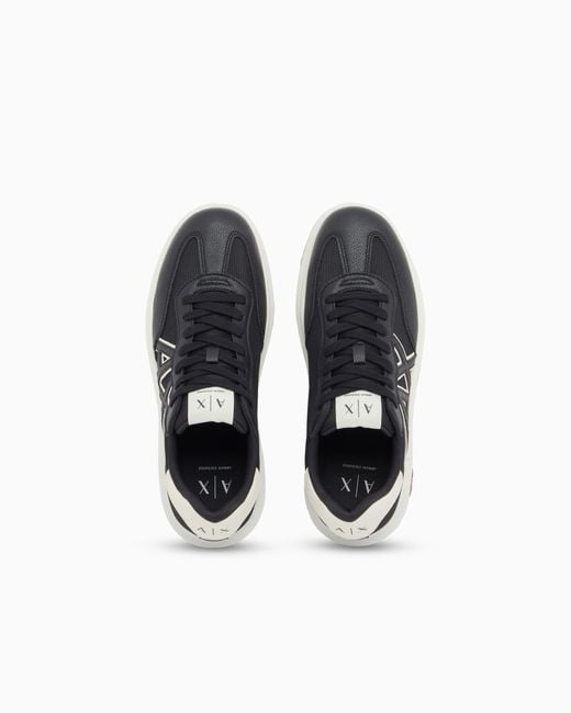ARMANI EXCHANGE White Sneakers With Contrasting Logo for men