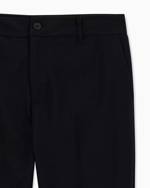 ARMANI EXCHANGE Blue Tailored Straight-Leg Trousers for men