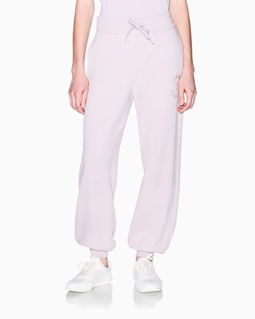 ARMANI EXCHANGE Pink Regular Fit Trousers Cotton French Terry