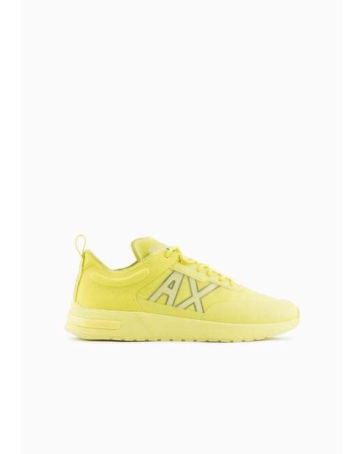 Armani Exchange Yellow Ripstop Nylon Sneakers With Contrasting Logo for men