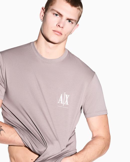 ARMANI EXCHANGE Gray Regular Fit T-Shirt Icon for men