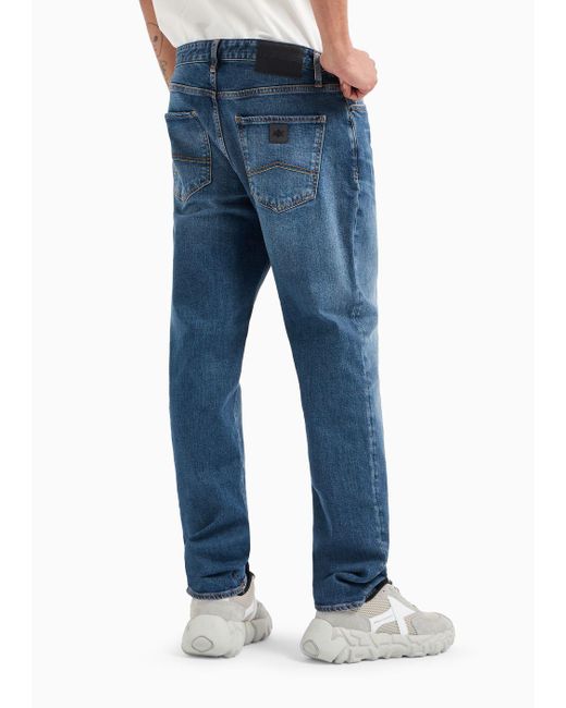 Armani Exchange Blue J13 Slim Fit Jeans In Indigo Denim for men