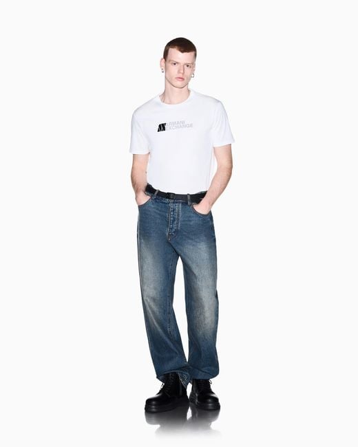ARMANI EXCHANGE White T-Shirt Slim-Fit for men