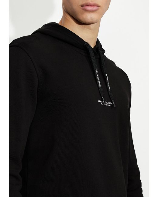 Armani Exchange Black Armani Exchange - Milano New York Hooded Sweatshirt for men