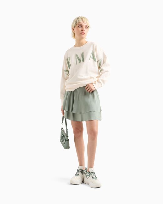 Suéter Oversize Con Logo Con Efecto Óptico ARMANI EXCHANGE de color Natural