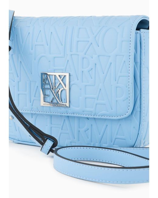 Armani Exchange Blue Medium Shoulder Strap With Logo Buckle