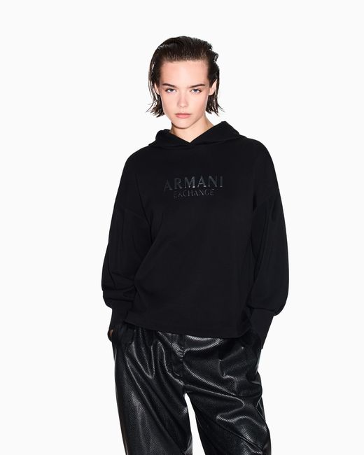 ARMANI EXCHANGE Black Sweatshirt With Wide Sleeves