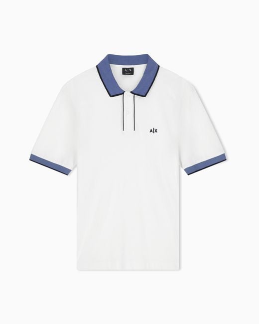 ARMANI EXCHANGE White Regular Fit Polo Shirt for men