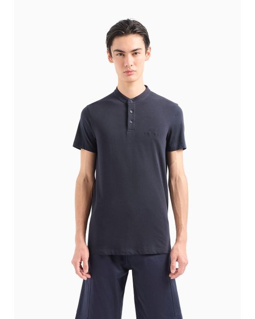 Armani Exchange Blue Slim Fit Polo Shirt In Asv Organic Cotton for men