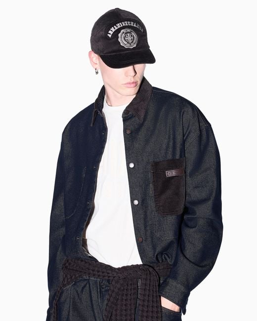 ARMANI EXCHANGE Blue Baseball Hat for men