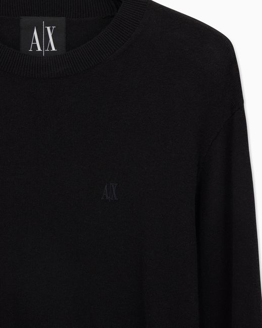 ARMANI EXCHANGE Black Crew Neck Sweater for men
