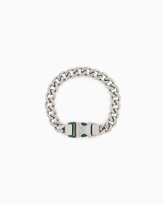 ARMANI EXCHANGE White Nylon Chain Bracelet for men