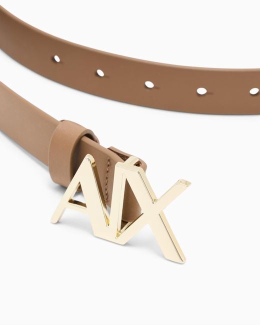 ARMANI EXCHANGE White Leather Bel