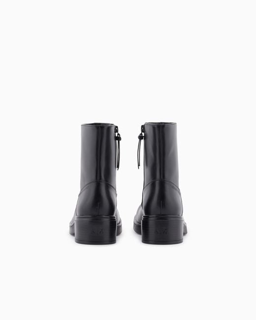 ARMANI EXCHANGE Blue Square-Toe Camperos Ankle Boots