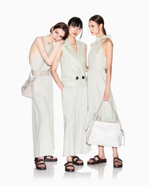 ARMANI EXCHANGE White Short Linen Poplin Dress