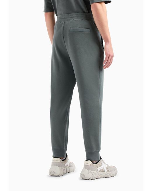 Armani Exchange Gray Cotton Blend Jogger Trousers With Pockets for men