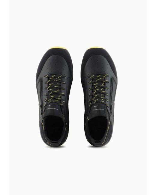 Sneakers Con Tirante Sul Retro di Armani Exchange in Black da Uomo