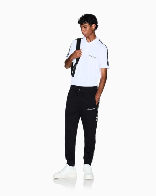 ARMANI EXCHANGE Black Logo Joggers for men