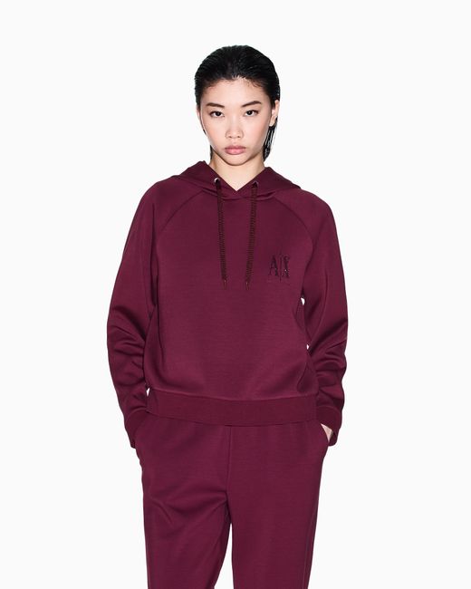 ARMANI EXCHANGE Purple Glitter Logo Hoodie