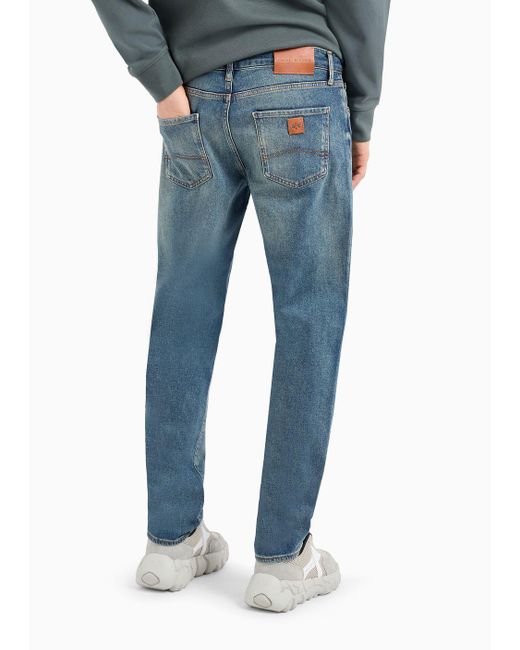 Armani Exchange Blue J13 Slim Fit Jeans In Indigo Denim for men