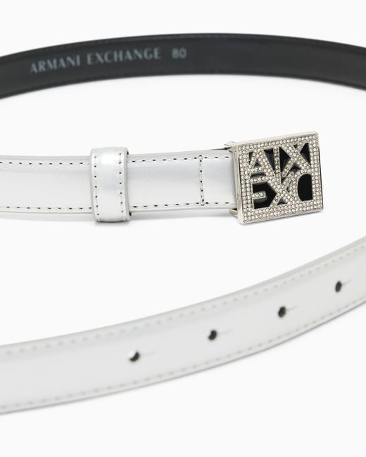 ARMANI EXCHANGE White Plate Belt