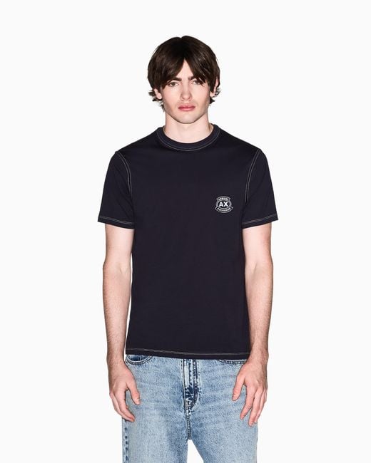 ARMANI EXCHANGE Black Slim Fit Cotton T-Shirt for men