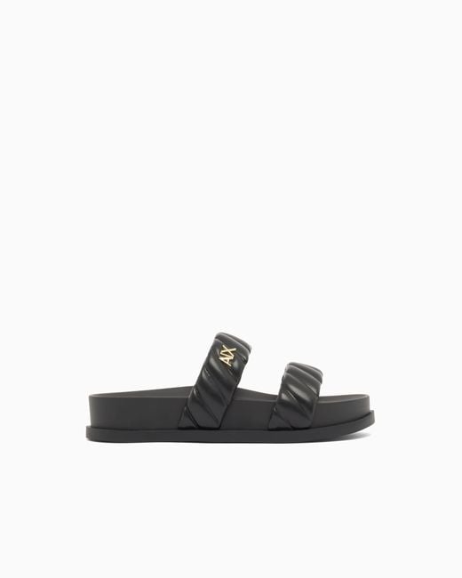 ARMANI EXCHANGE White Minimal Nappa Sandals