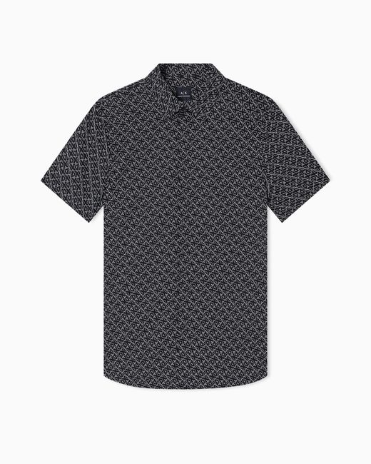 ARMANI EXCHANGE Gray Slim Fit Short Sleeve Shirt for men