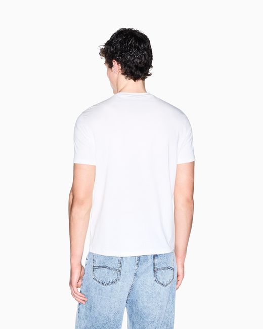 ARMANI EXCHANGE White Slim Fit Cotton T-Shirt for men