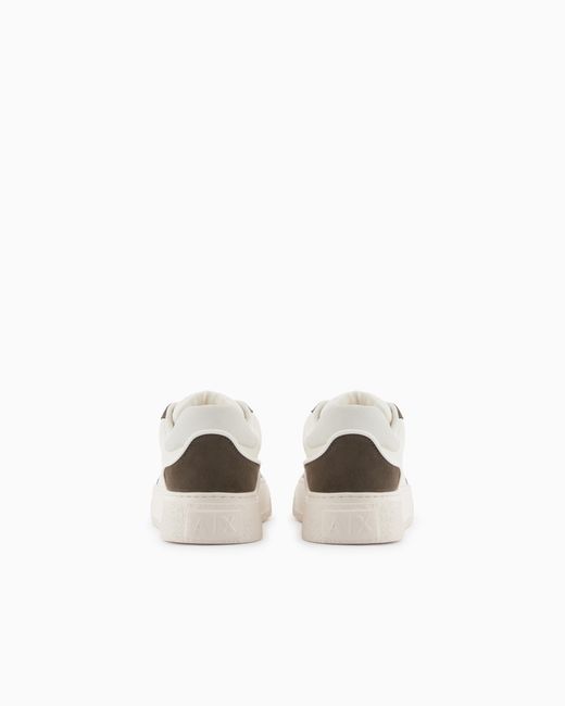 ARMANI EXCHANGE White Technical Fabric Sneakers for men