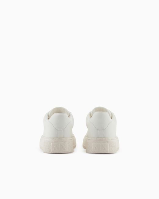 ARMANI EXCHANGE White Low-Top Sneakers for men