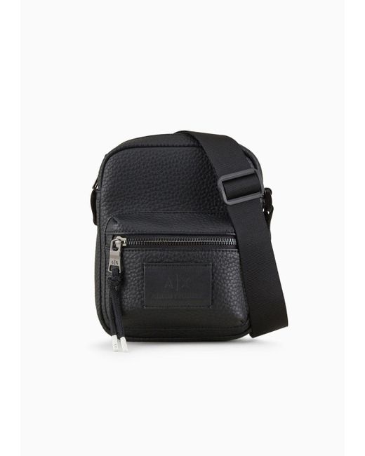 Armani Exchange Black Armani Sustainability Values Recycled Crossbody Bag for men
