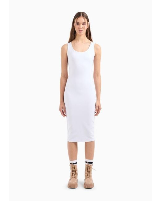 Armani Exchange White Midi Bodycon Dress