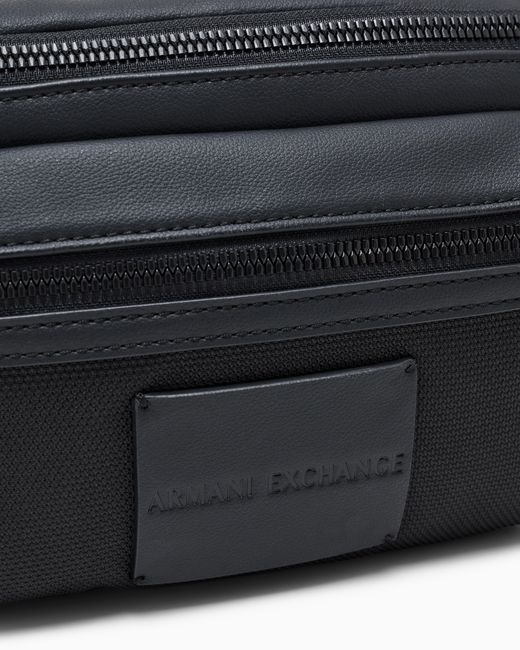 ARMANI EXCHANGE Black Coated Waistbag Belt Bag for men