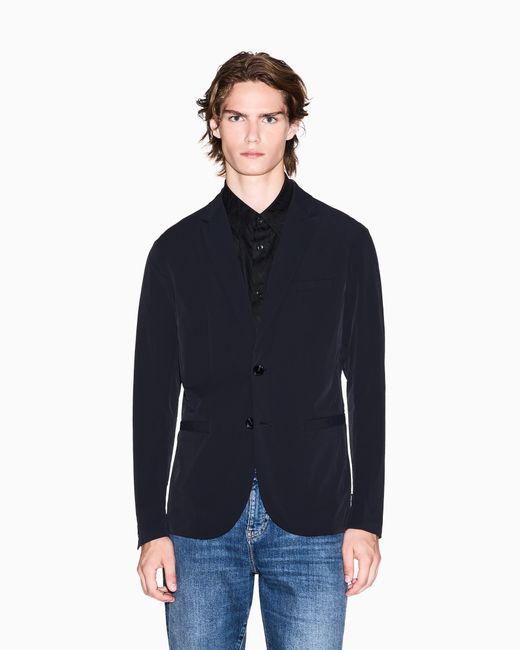 ARMANI EXCHANGE Blue Single-Breasted Jacket for men