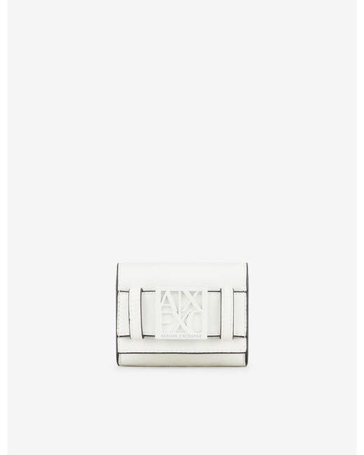 Armani Exchange Logoed Key Ring Card Holder in White Lyst