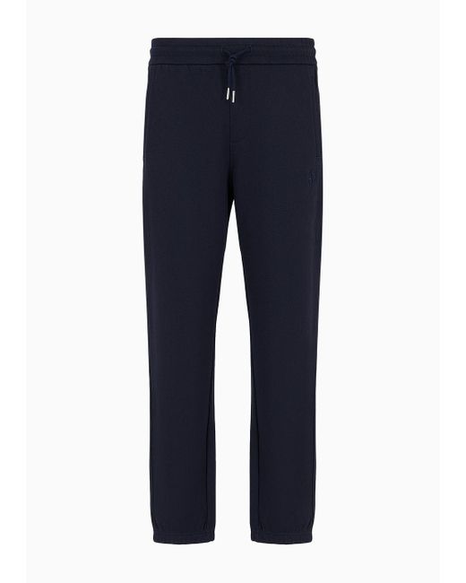 Armani Exchange Blue Chino Trousers In Cotton French Terry for men