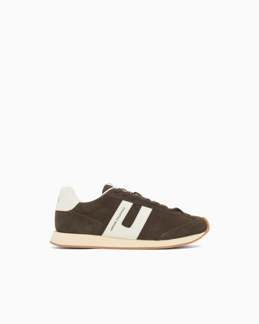 ARMANI EXCHANGE White Sneakers With Side Logo Band for men
