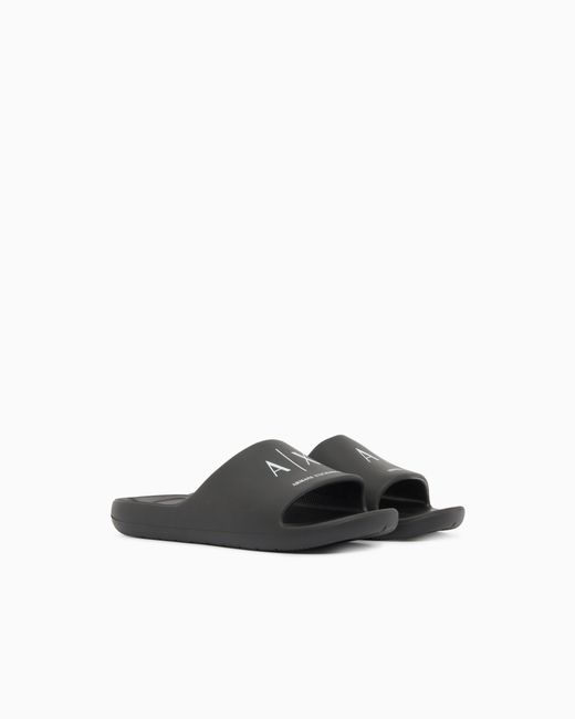 ARMANI EXCHANGE White Slides With Logo for men