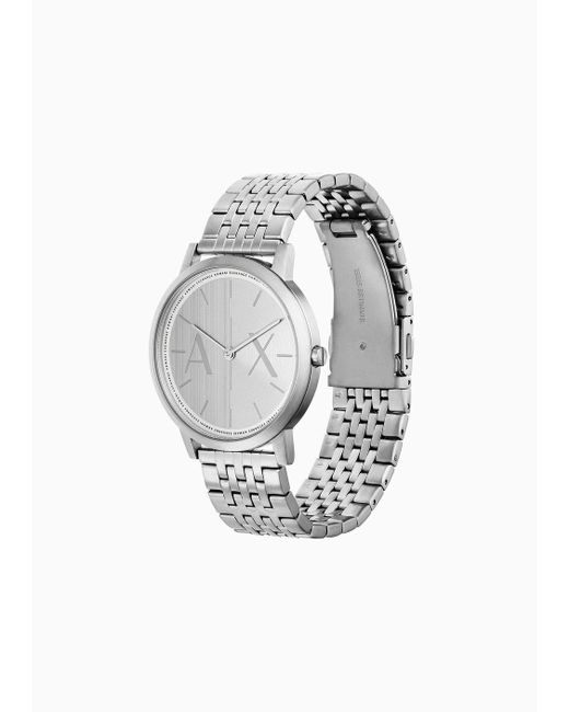 Armani Exchange White Two-hand Stainless Steel Watch for men