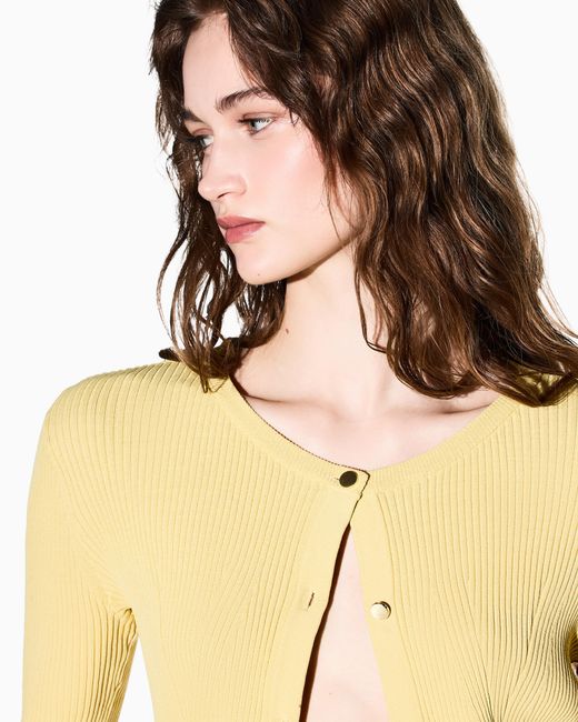 ARMANI EXCHANGE Yellow Fitted Cardigan