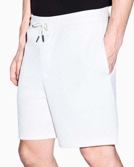 ARMANI EXCHANGE White Bermuda Jacquard Stretch Modern Comfort for men