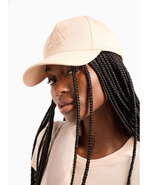 Armani Exchange Natural Hat With Visor With Tone-on-tone Logo