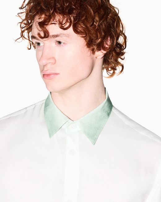ARMANI EXCHANGE Green Viscose Twill Shirt for men