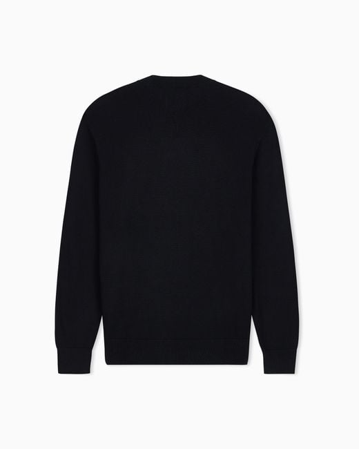 ARMANI EXCHANGE Black Crew Neck Sweater for men
